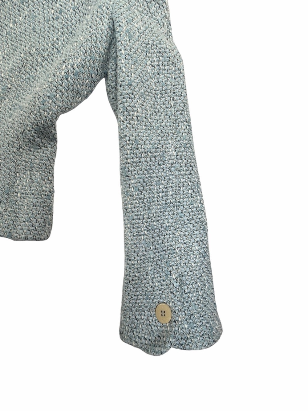 Vintage Armani Collezioni Women’s Tweed Sequin Baby Blue Wool Blazer/Jacket 6 - Picture 4 of 10